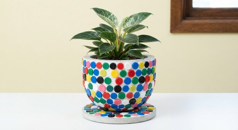 diy pot fleurs ciment bouchons
