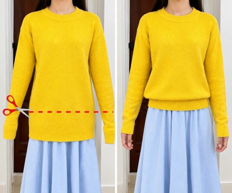 Comment transformer et ajuster facilement un pull trop long