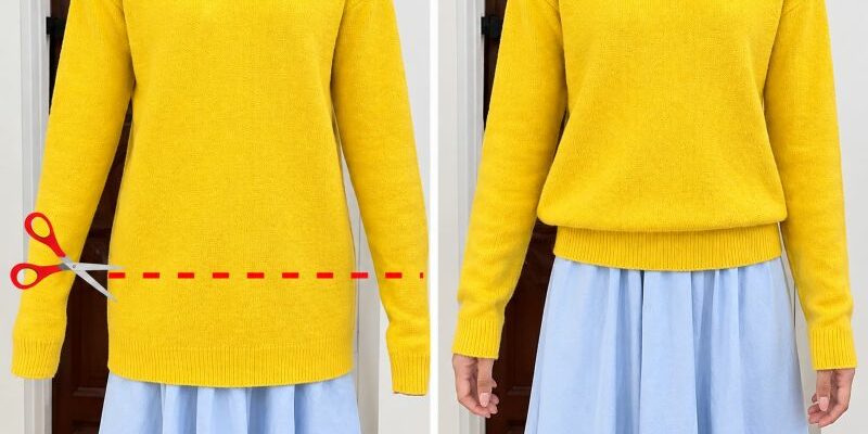 Comment transformer et ajuster facilement un pull trop long