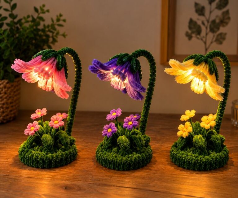 réalisez une lampe de table en cure-pipes