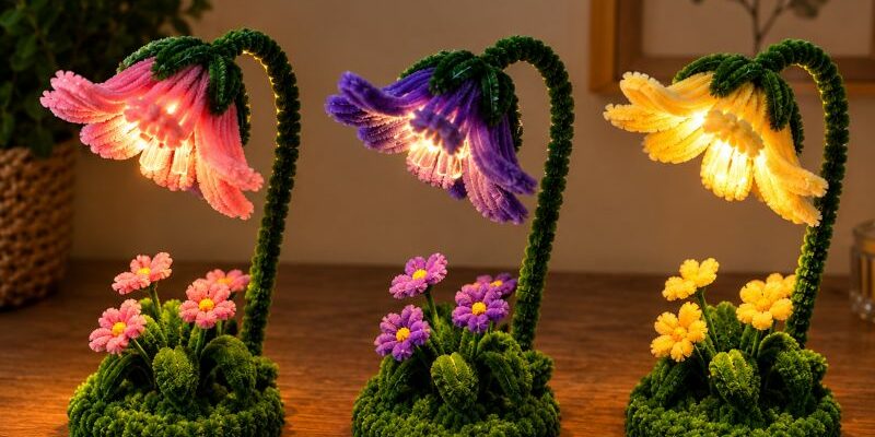 réalisez une lampe de table en cure-pipes