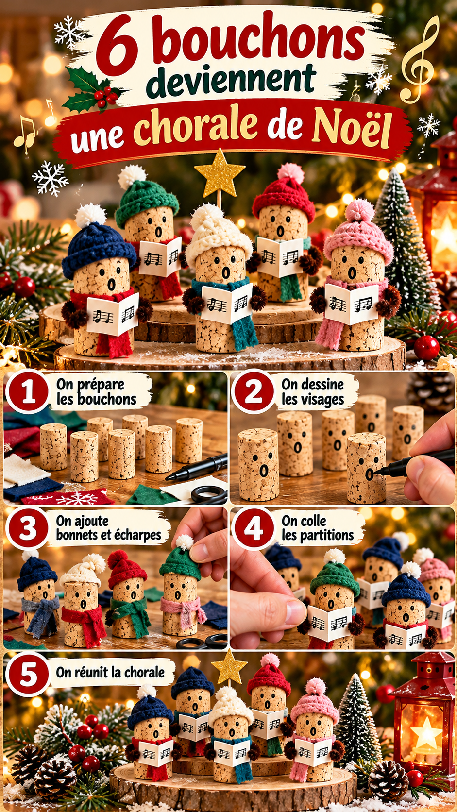 Tuto DIY : Créez une Chorale de Noël en Bouchons de Liège