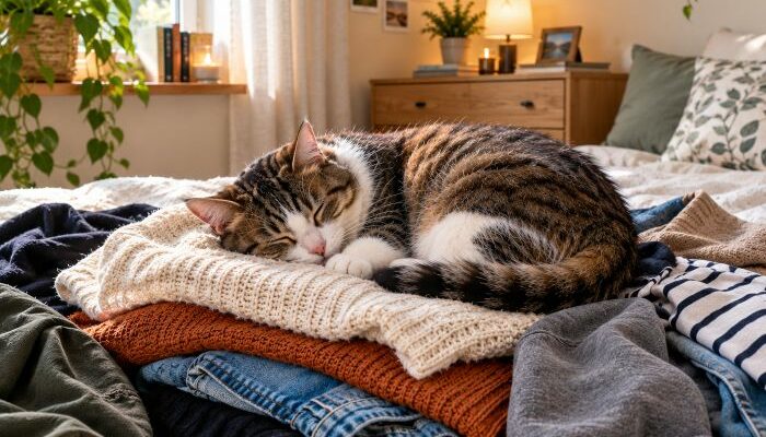Pourquoi le Chat se Couche sur vos Vêtements